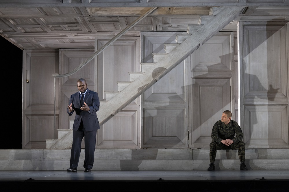 Blaise Malaba and Gyula Nagy in a scene from Verdi's 'Don Carlos'