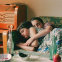 Puppy love: Anton Glanzelius and Melinda Kinnaman curled up in rural Sweden