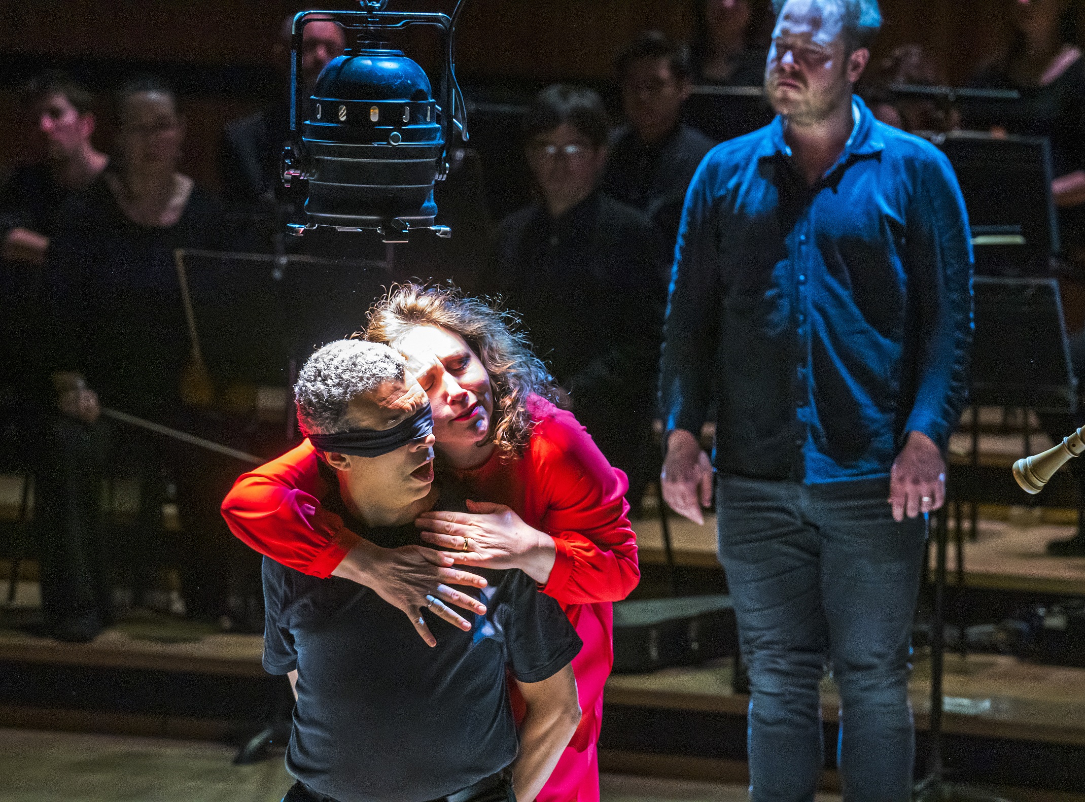 Roderick Williams and Christine Rice in Peter Sellars' staging of Bach's St John Passion