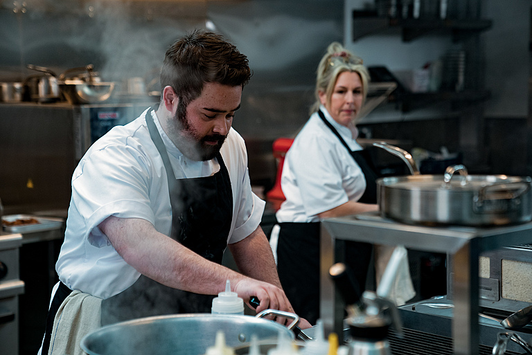 Shaun Fagan and Hannah Walters in Boiling Point