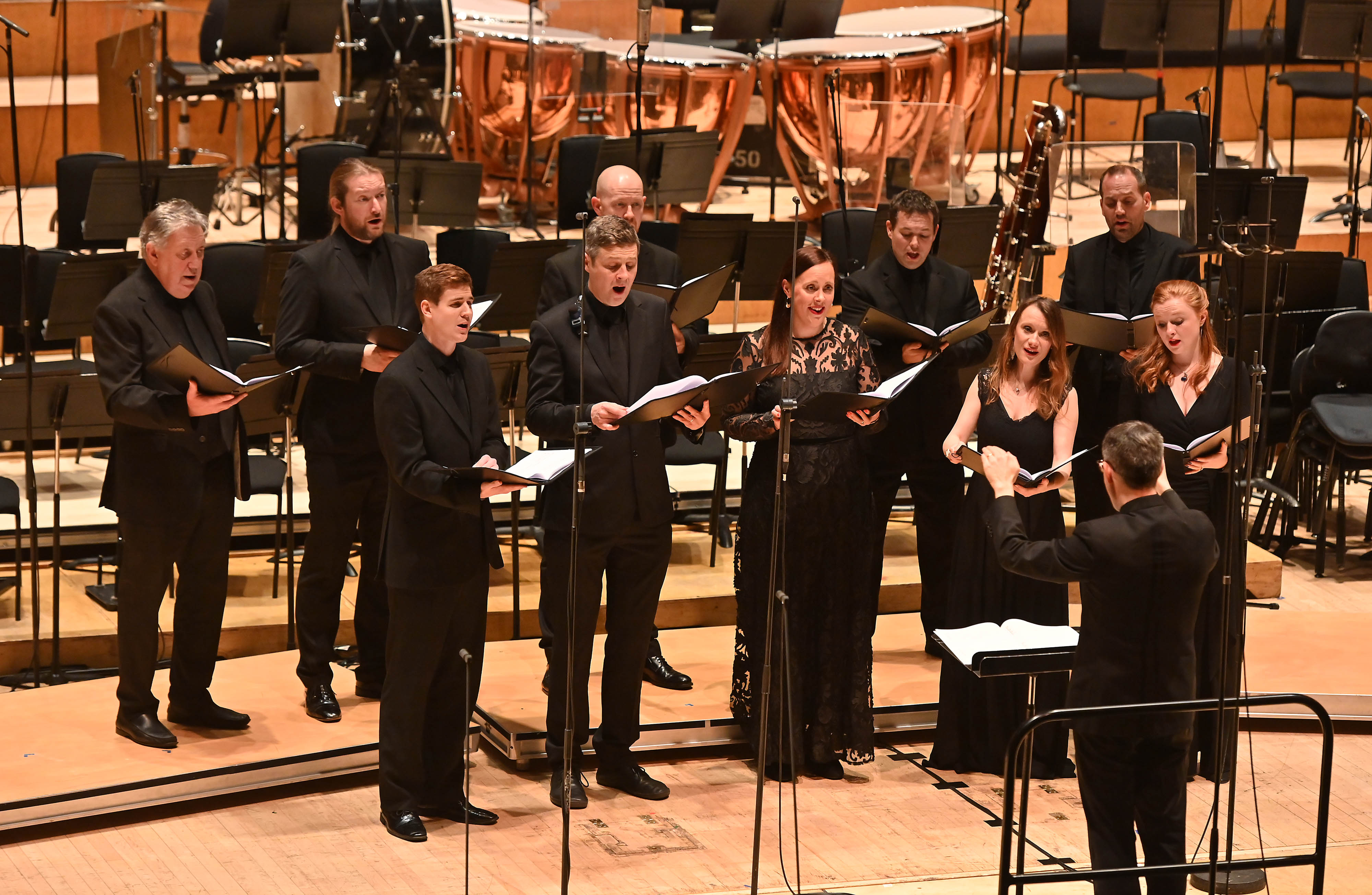The BBC Singers conducted by Andrew Griffiths at the Barbican Hall, London