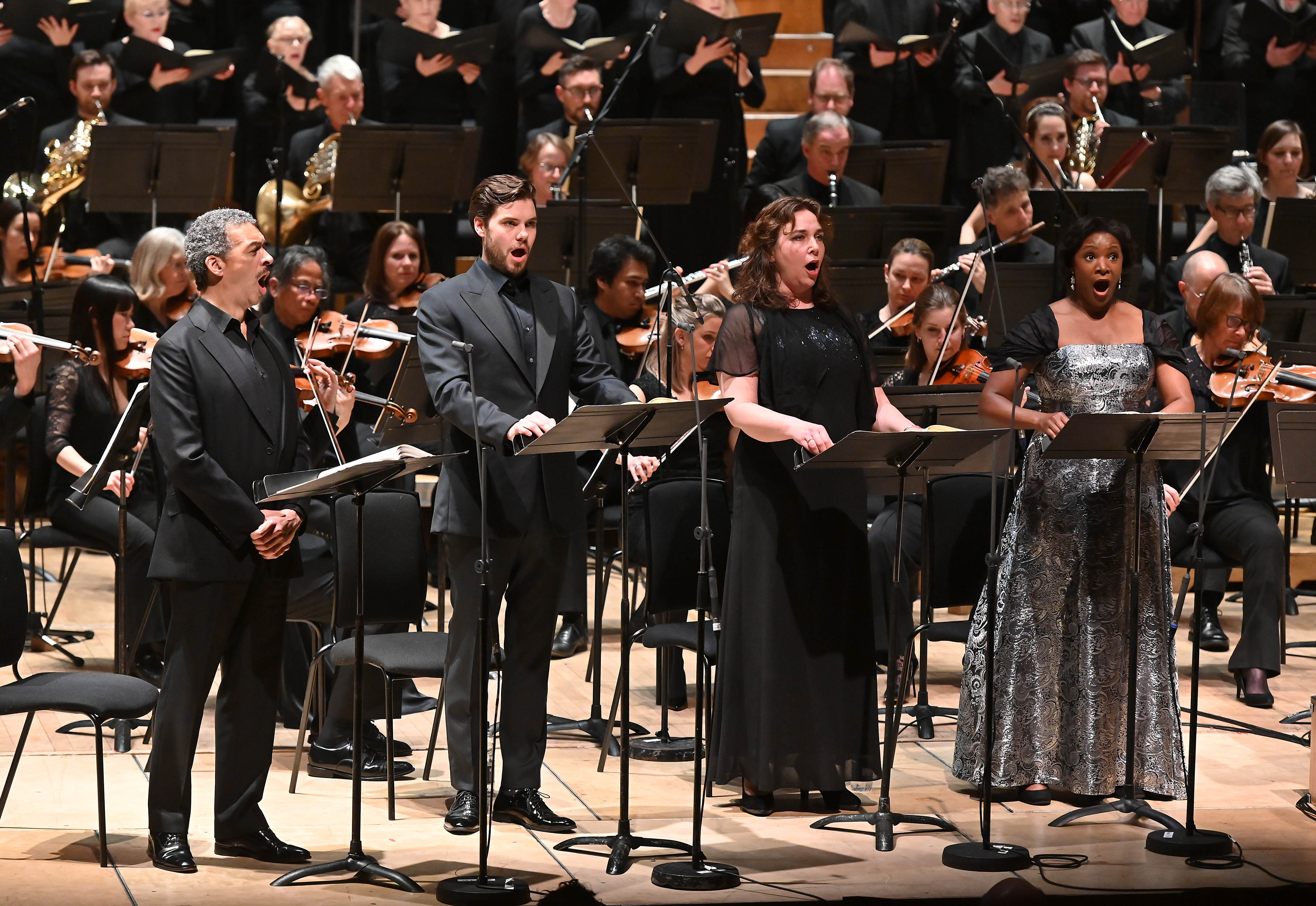From left to right: Roderick Williams, Thomas Atkins, Christine Rice and Elizabeth Llewelyn in Beethoven's Missa solemnis
