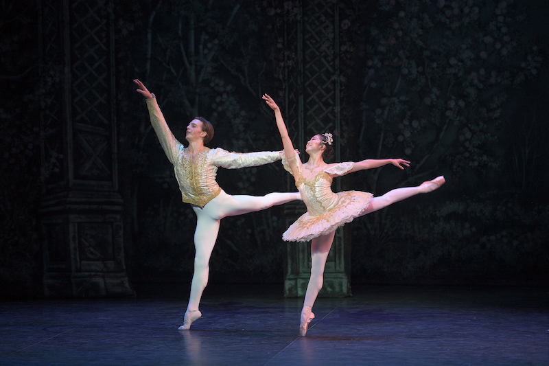 Shiori Kase as Clara and Joseph Caley as the Nephew in English National Ballet’s Nutcracker © Laurent Liotardo