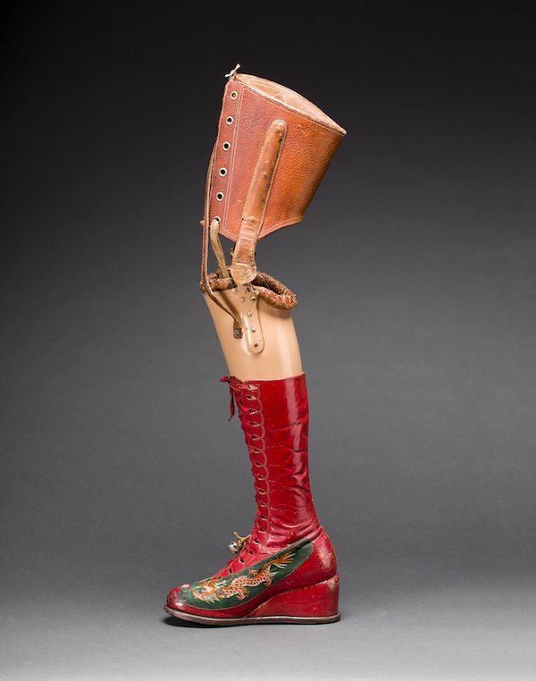 Prosthetic leg with leather boot Photograph Javier Hinojosa. Museo Frida Kahlo. © Diego Riviera and Frida Kahlo Archives