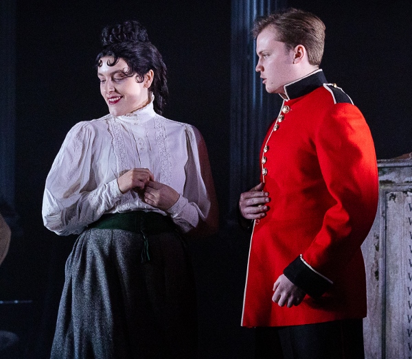 Sam Rose as Lechmere and Daisy Mitchell as Kate in the RNCM's Owen Wingrave  cr Robin Clewley