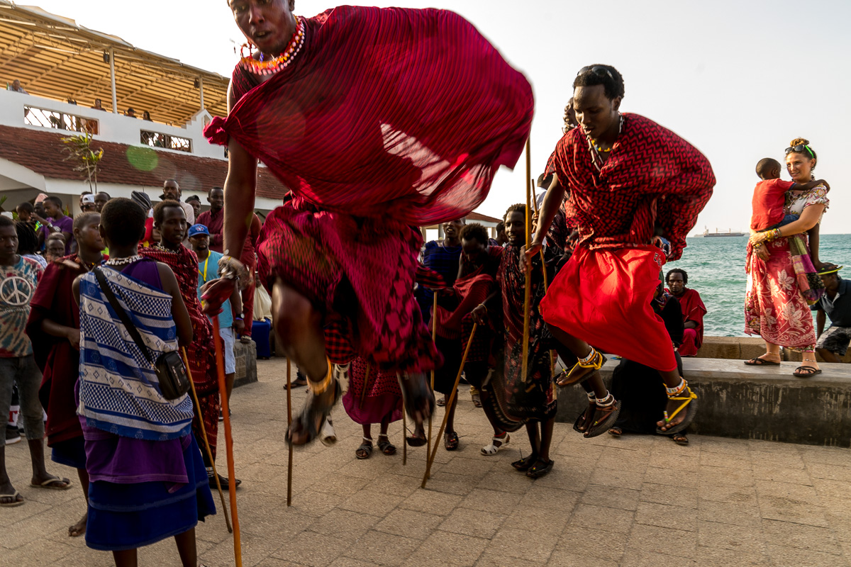 Masai boys doing the watutsi during at the end of the festival parade © Andy Morgan