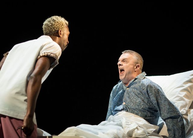 Nathan Stewart-Jarrett and Nathan Lane in 'Angels in America'