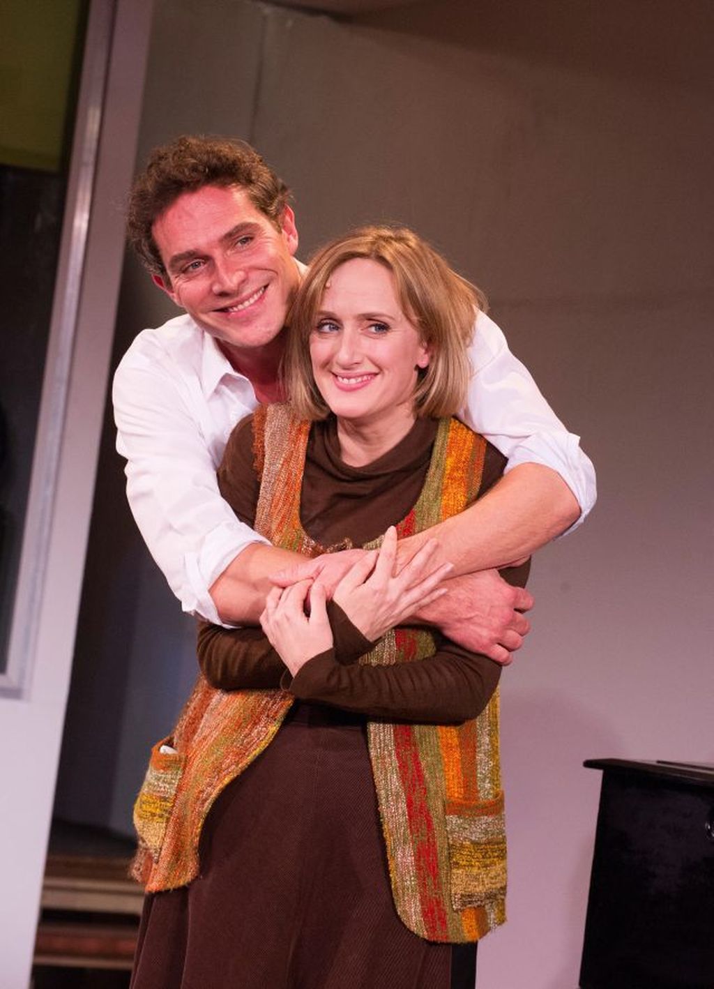 Mark Umbers and Jenna Russell in 'Merrily We Roll Along'