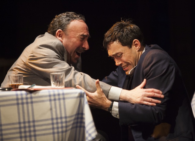 Anthony Sher as Willy Loman (left) and Alex Hassell as Biff in Death of a Salesman