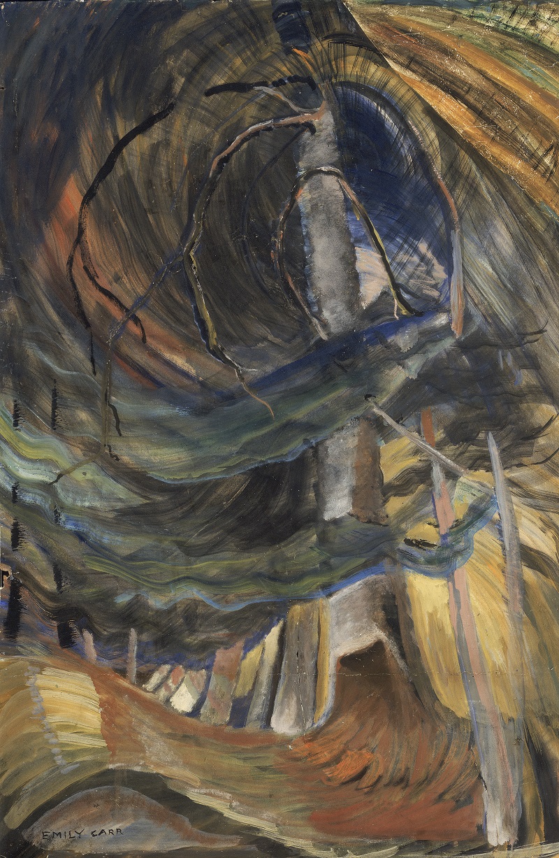 Emily Carr, Tree (spiralling upward), 1932-1933, oil on paper, Vancouver Art Gallery, Photo: Trevor Mills, Vancouver Art Gallery