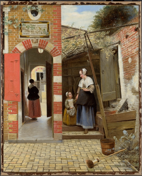 'The Courtyard of a House in Delft, 1658, Pieter de Hooch, 