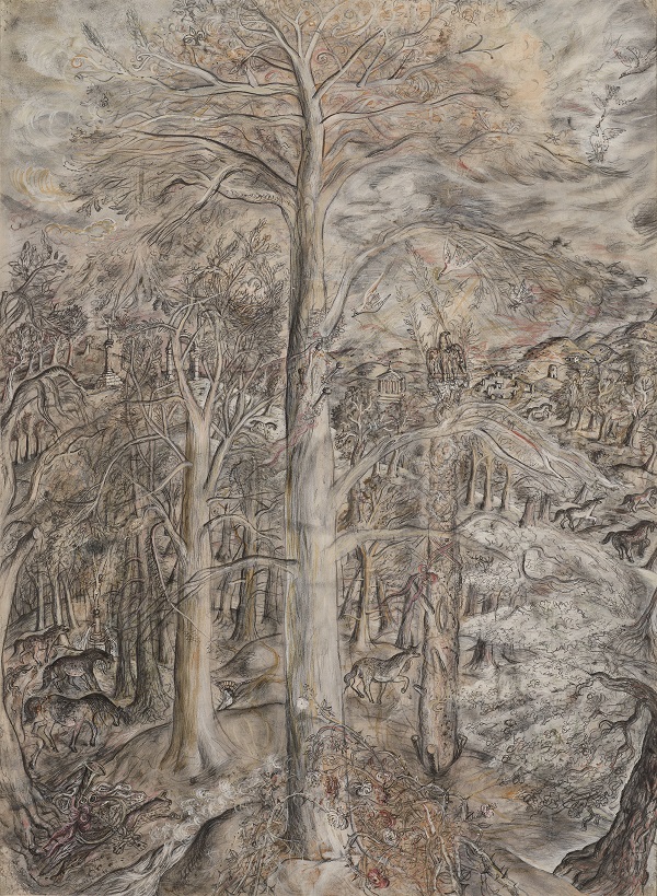 David Jones, Vexilla Regis, 1947, pencil and watercolour, Kettle's Yard, University of Cambridge © Trustees of the David Jones Estate