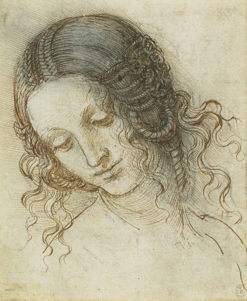 Leonardo da Vinci, The head of Leda, c.1505-8  Credit: Royal Collection Trust/(c) Her Majesty Queen Elizabeth II 2019 