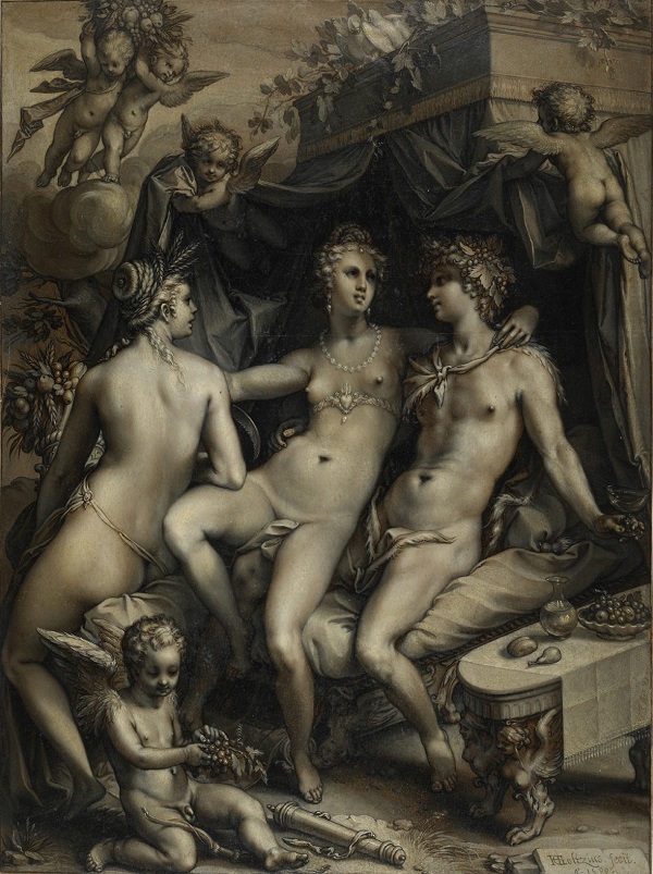 Hendrik Goltzius, Without Ceres and Bacchus, Venus Would Freeze, 1599, © The Trustees of The British Museum