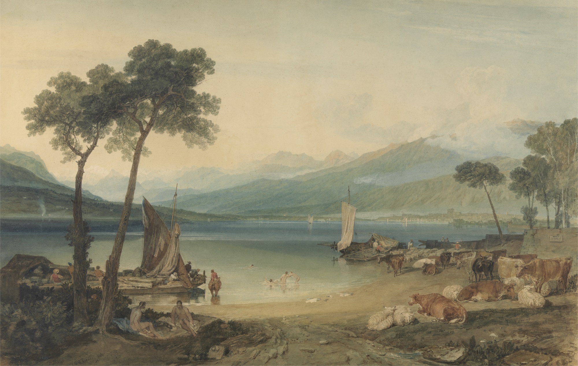 Joseph Mallord William Turner, Lake Geneva and Mount Blanc, 1802 to 1805, Watercolour, Yale Center for British Art, Paul Mellon Collection