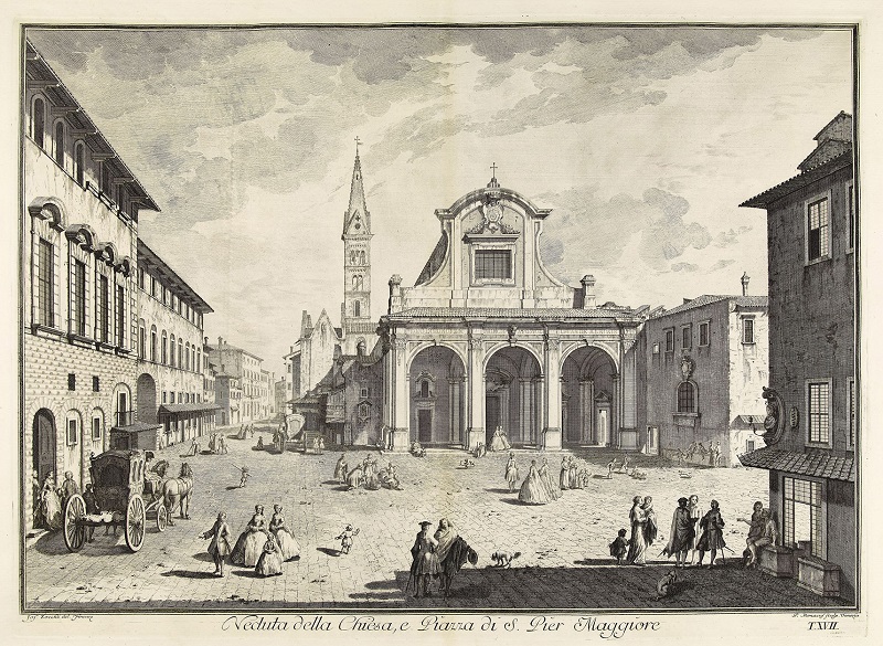 Giuseppe Zocchi, View of Church of San Pier Maggiore, 1744 Album, etching with engraving © The Trustees of The British Museum