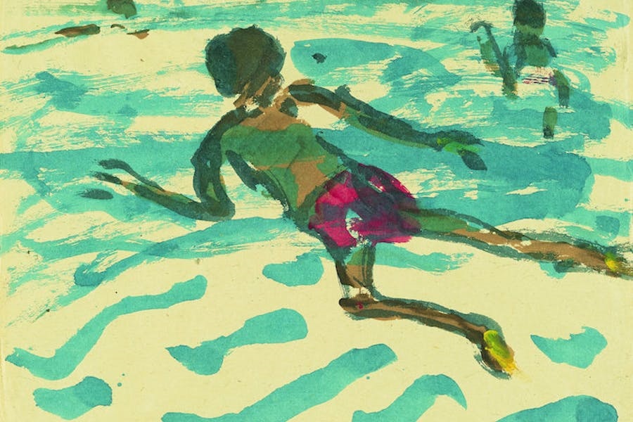 Aboriginal Man Swimming, 1914