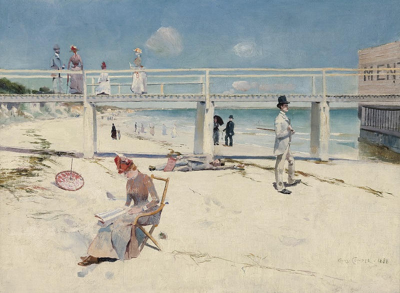 A Holiday at Mentone Charles Conder 1888	Art Gallery of South Australia, Adelaide South Australian Government Grant with the assistance of Bond Corporation Holdings Limited through the Art Gallery of South Australia Foundation to mark the Gallery's Centenary 1981
