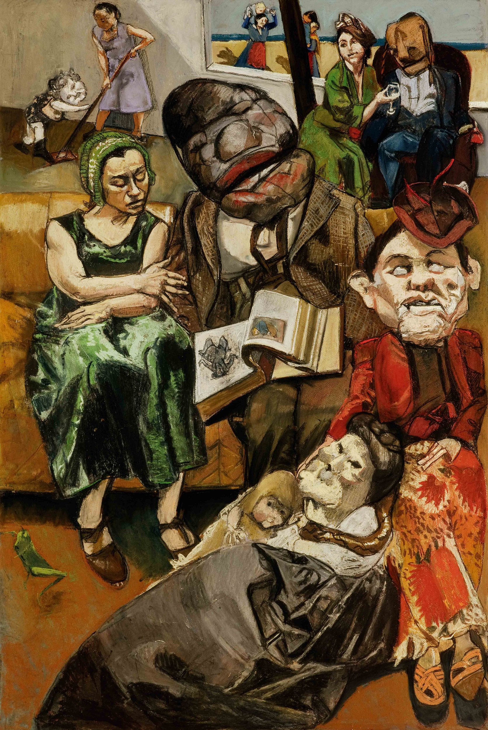 Paula Rego Reading the Divine Comedy by Dante, 2005 Pastel on paper on aluminium 180 x 120 cm 70 7/8 x 47 1/4 in © Paula Rego Courtesy the artist and Victoria Miro