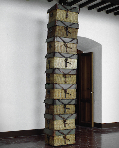 Monument to Three Soldiers (Picnic or The Good Soldier), 1998 Basketwork, leather Photo: Claudio Abate