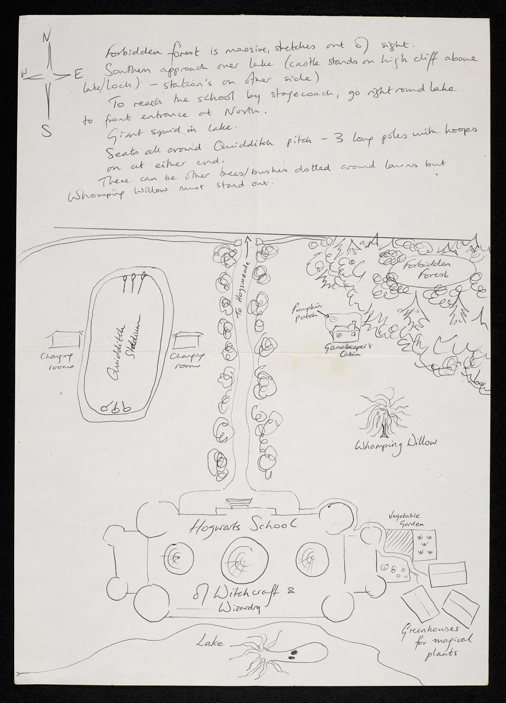 Sketch of Hogwarts by J.K. Rowling © J.K. Rowling