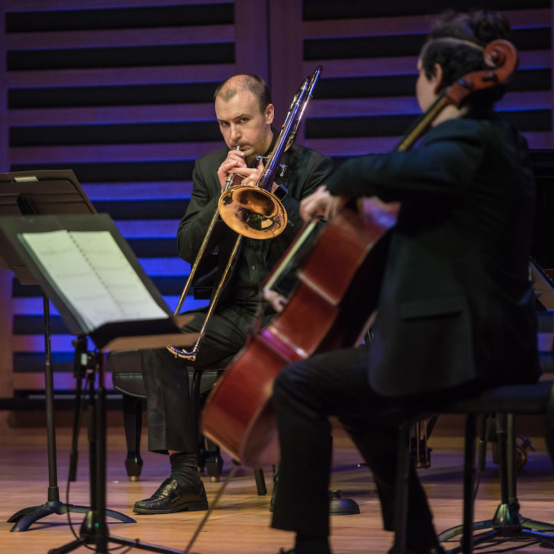 Trombonist Matthew Gee in Sylvia Lim's Points of Intersection