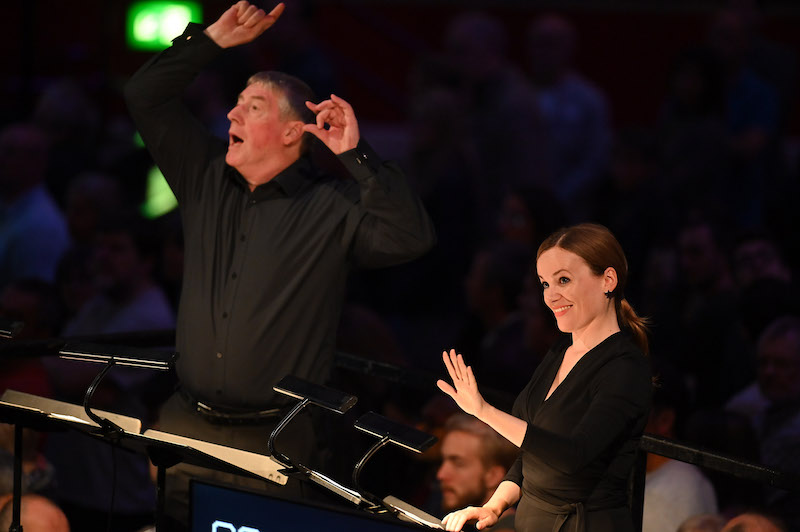 Conductors David Temple and Laurel Neighbour at the BBC Proms