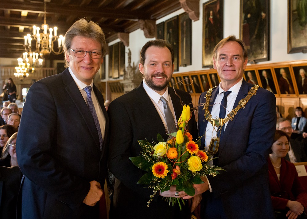 Andreas Schulz, Andris Nelsons and Burkhard Jung in the Altes Rathaus