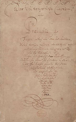 Title page of Well-Tempered Clavier