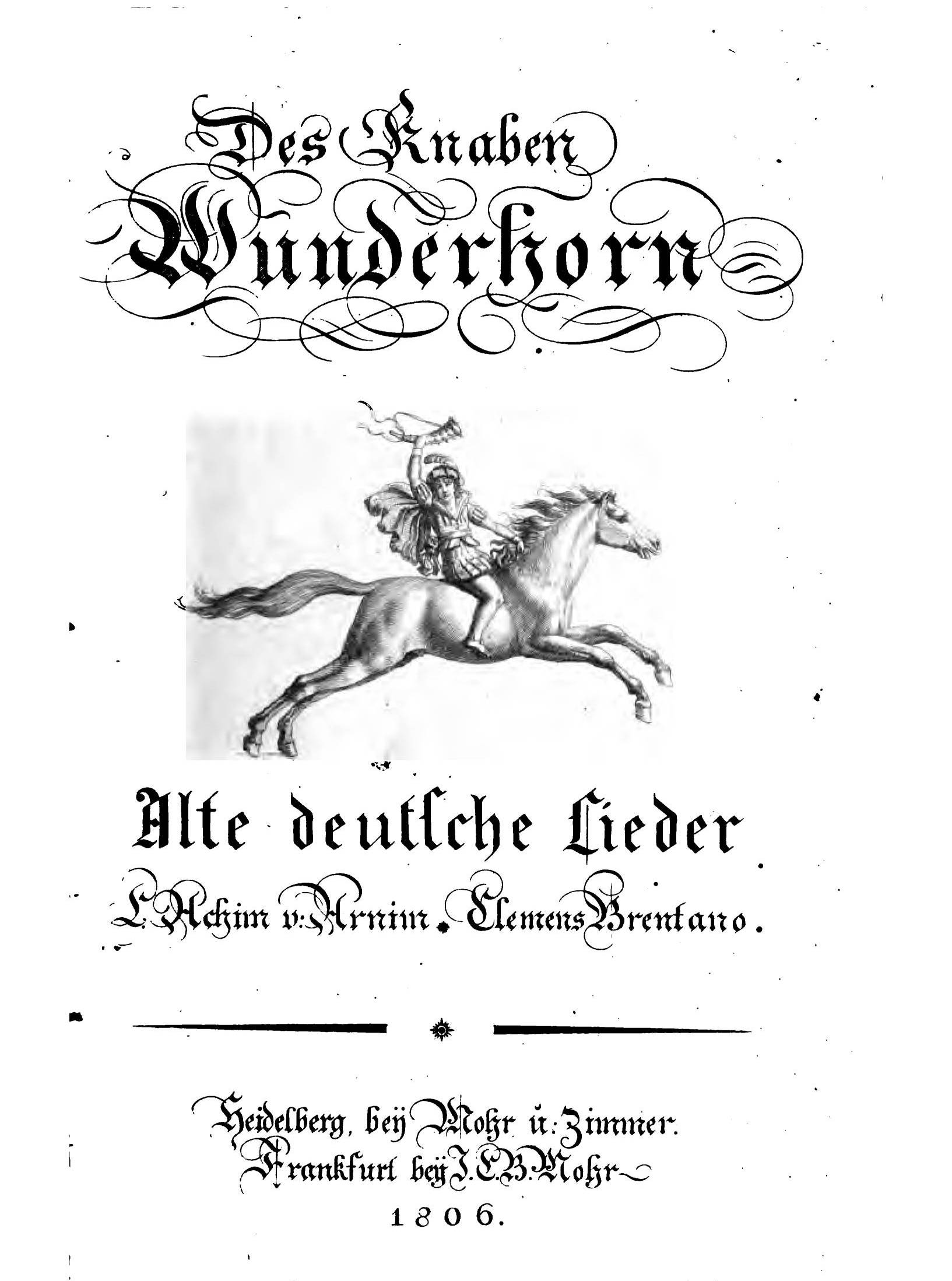 Brentano/Arnim Des Knaben Wunderhorn first edition