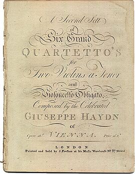 Haydn Op. 20 Quartets score