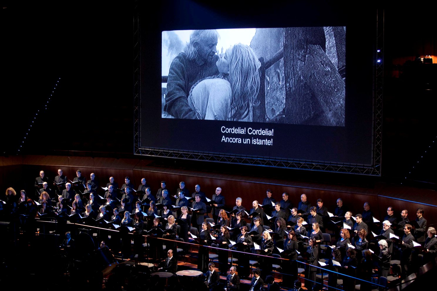 Accademia di Santa Cecilia chorus conducted by Abbado in Shostakovich's music for Kozintsev's film of King Lear