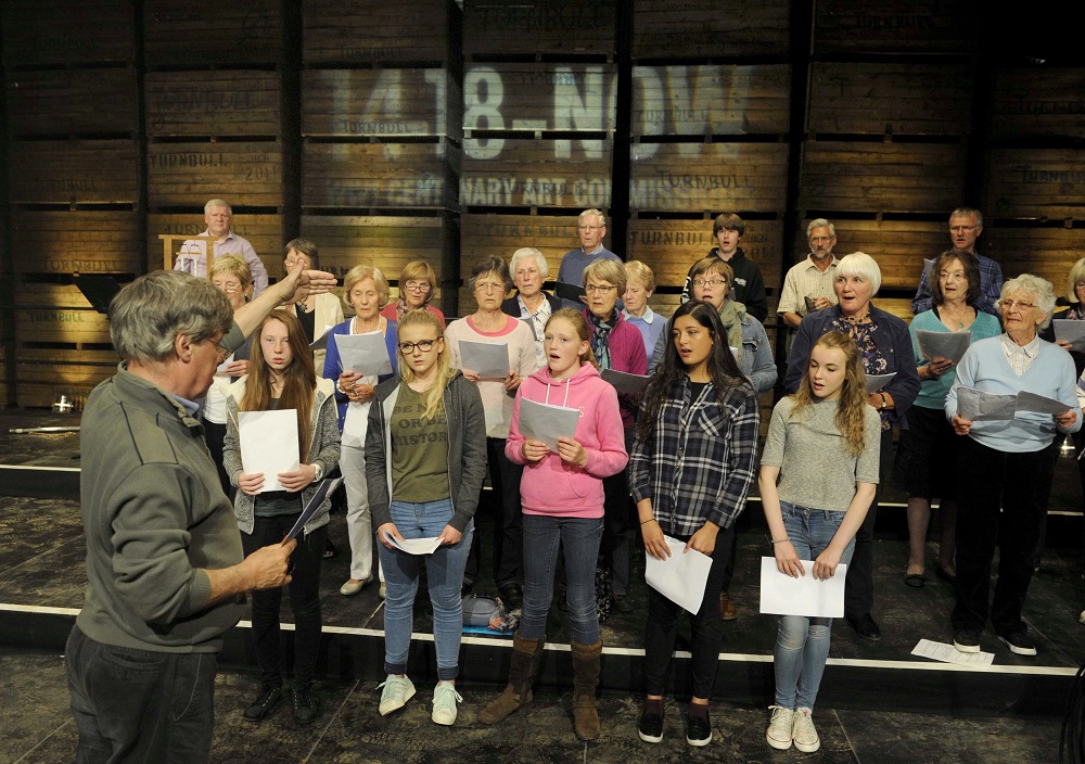 Paul Hillier rehearsing Memorial Ground