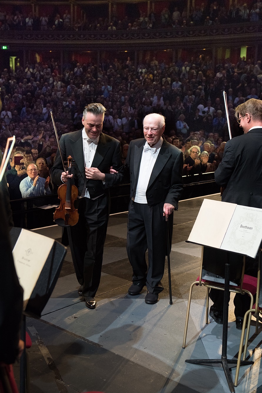 Daniel Froscchauer with Bernard Haitink at the Proms