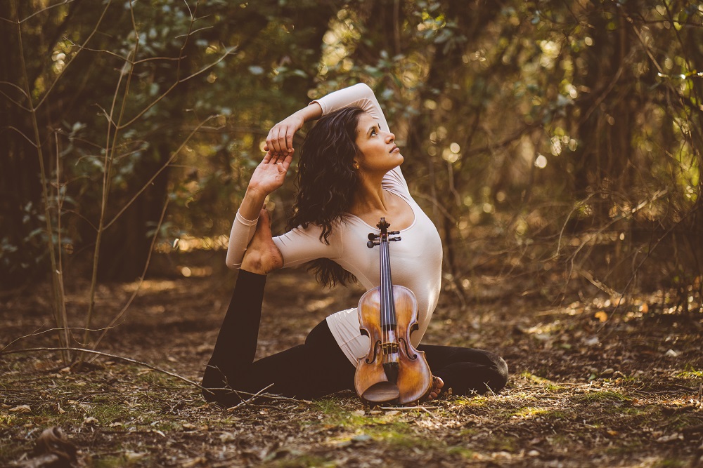 Elena Urioste practising yoga