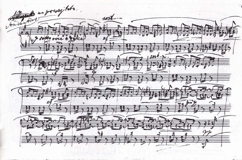 Manuscript of Brahms late piano piece
