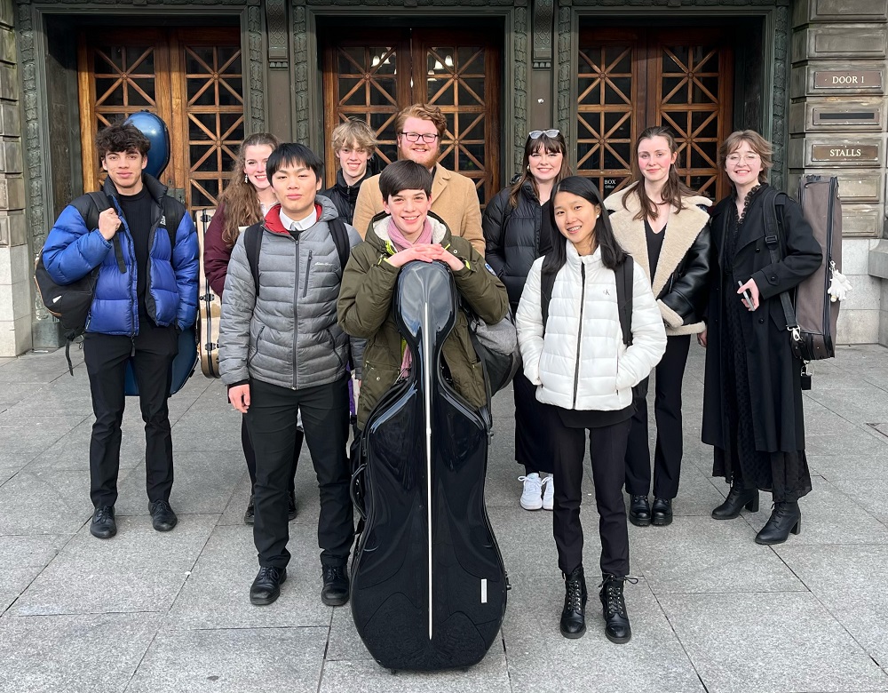 St Mary's Music School pupils outside the Usher Hall