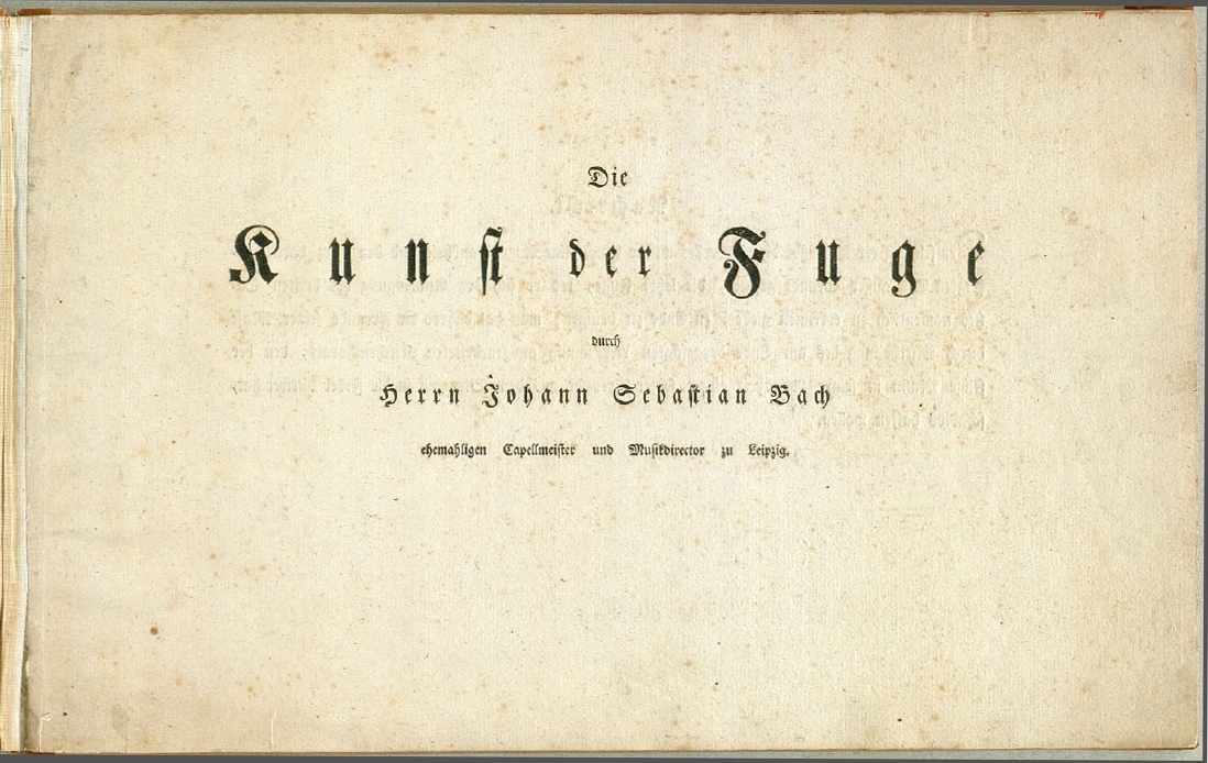 Title page of 'The Art of Fugue'