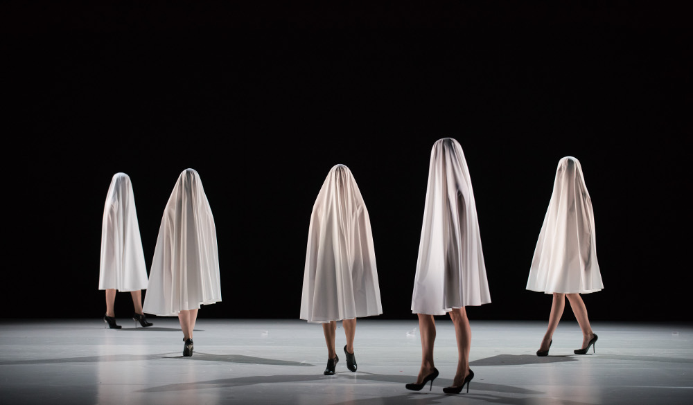 'Nude Catwalk' from Hussein Chalayan's show 'Gravity Fatigue'. Photo by Hugo Glendinning.