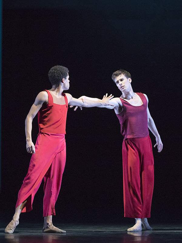 Joseph Sissens and Calvin Richardson in Wayne McGregor's 'Yugen' at the Royal Ballet. Photo by Andrej Uspenski.