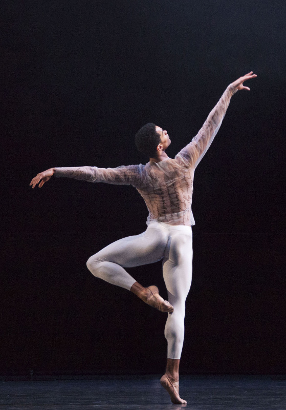 Brandon Lawrence in Jessica Lang's 'Wink' for Birmingham Royal Ballet. Photo by Caroline Holden.