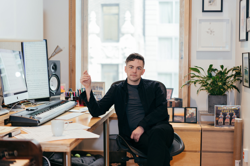 Nico Muhly in his Manhattan workroom