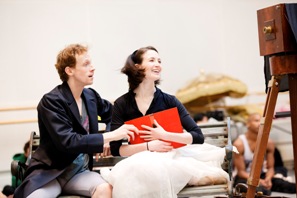 Edward Watson and Lauren Cuthbertson in rehearsal for the Royal Ballet's Alice's Adventures in Wonderland