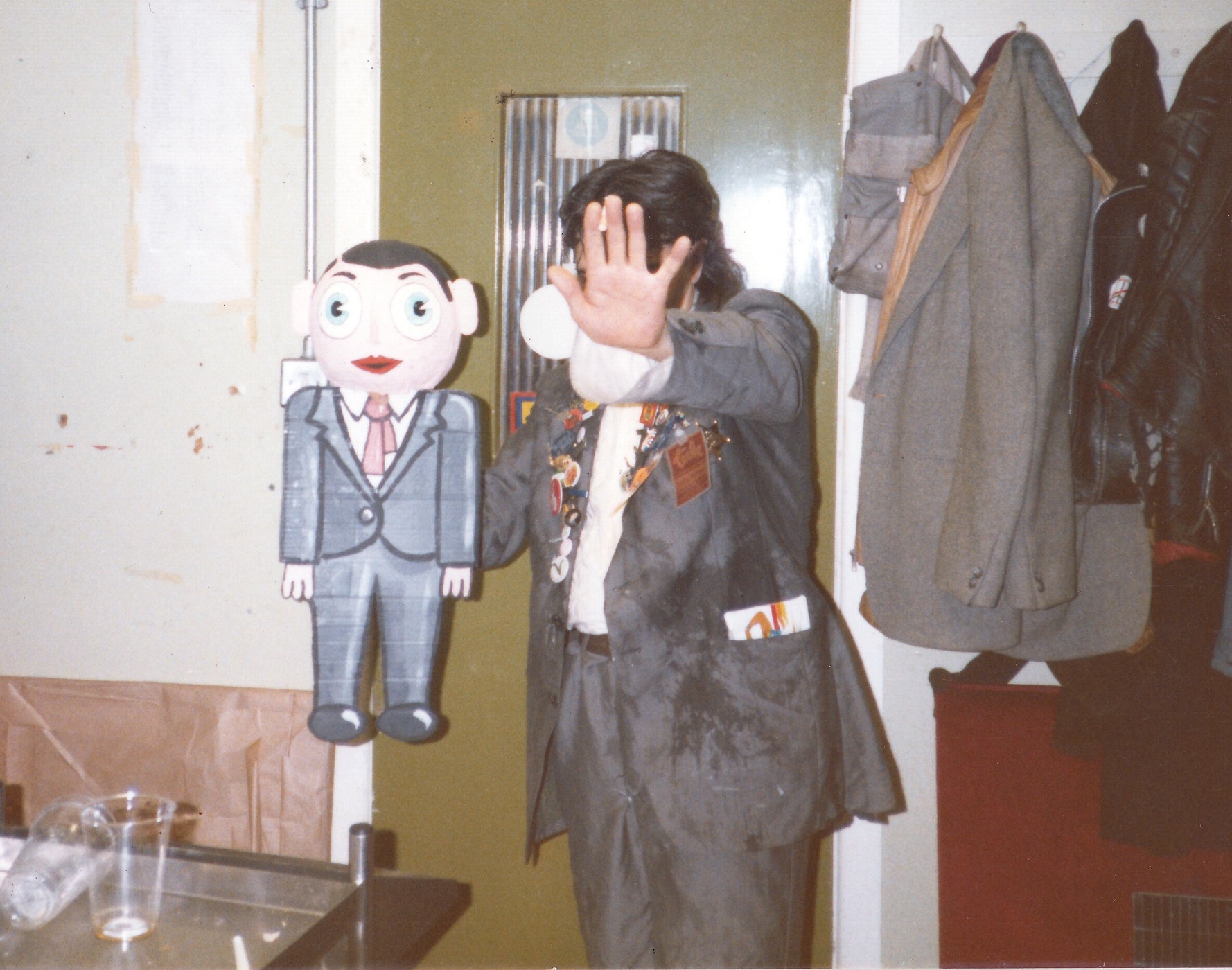 Chris Sievey hides from the camera in Being Frank