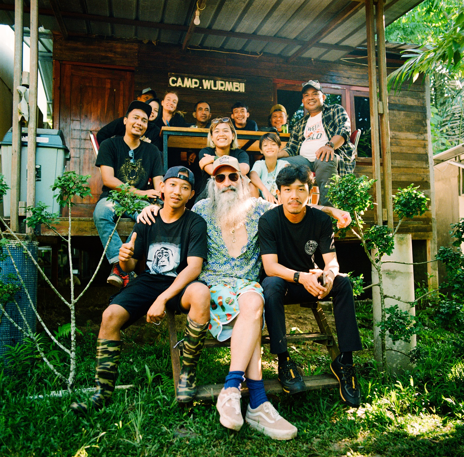Warren Ellis and workers in Ellis Park