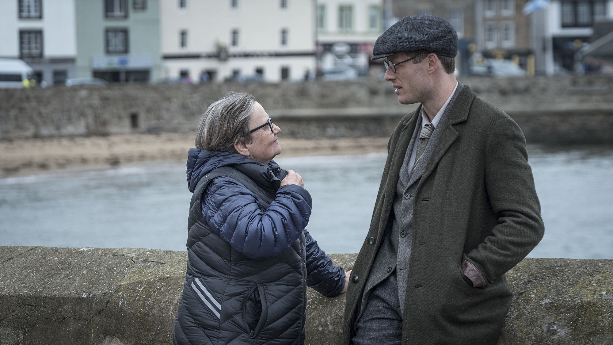 Agnieszka Holland and James Norton on set of Mr Jones