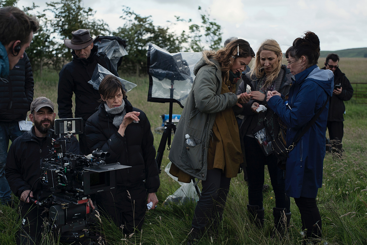 Clio Barnard and crew on set for Dark River