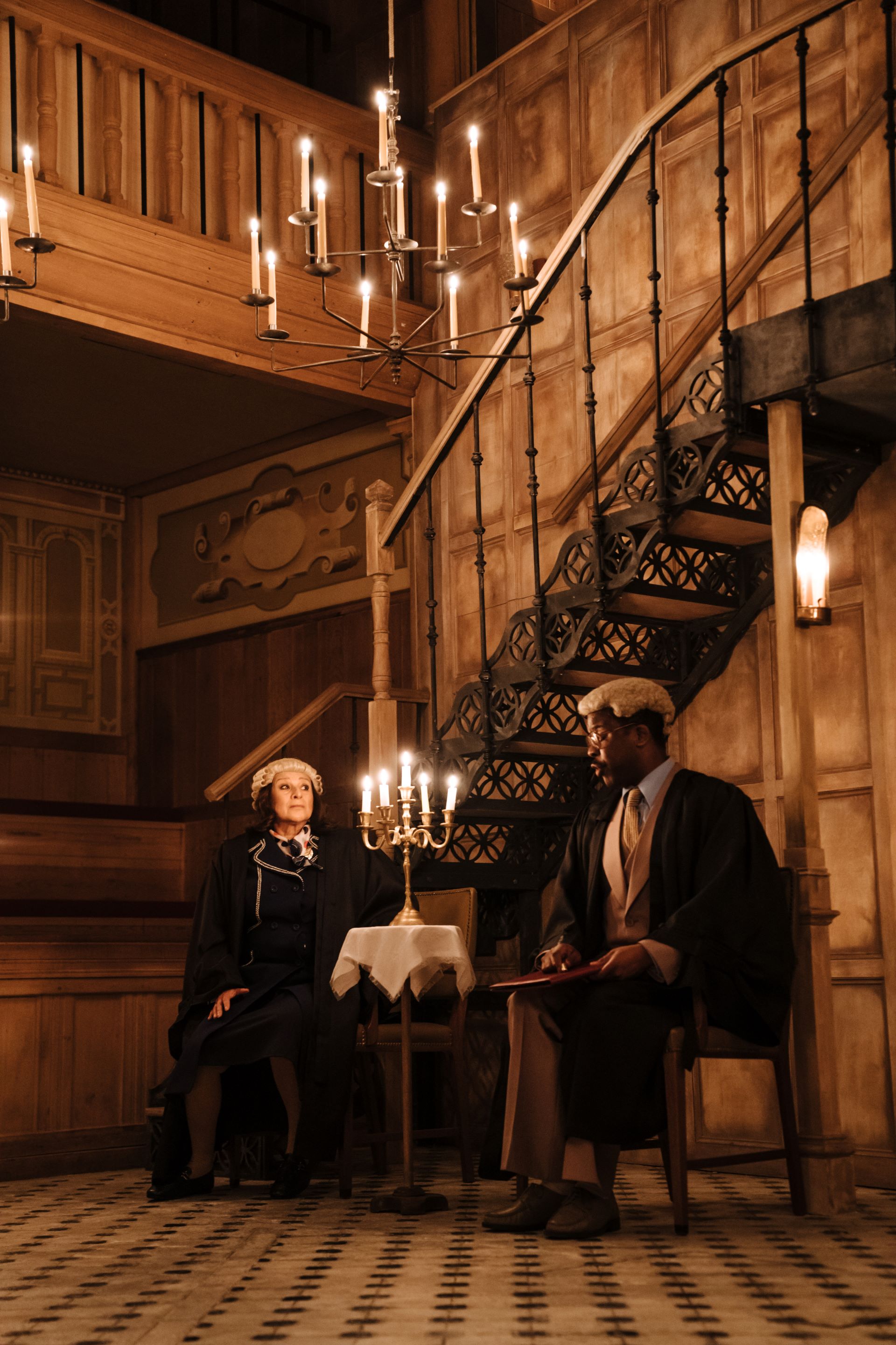 Measure for Measure_Production_Globe_Helen Murray_26_Ishia Bennison as Escalus_Ashley Zhangazha as Angelo