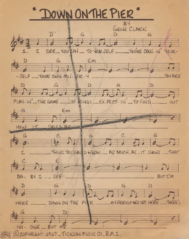 Gene Clark Down On The Pier sheet music