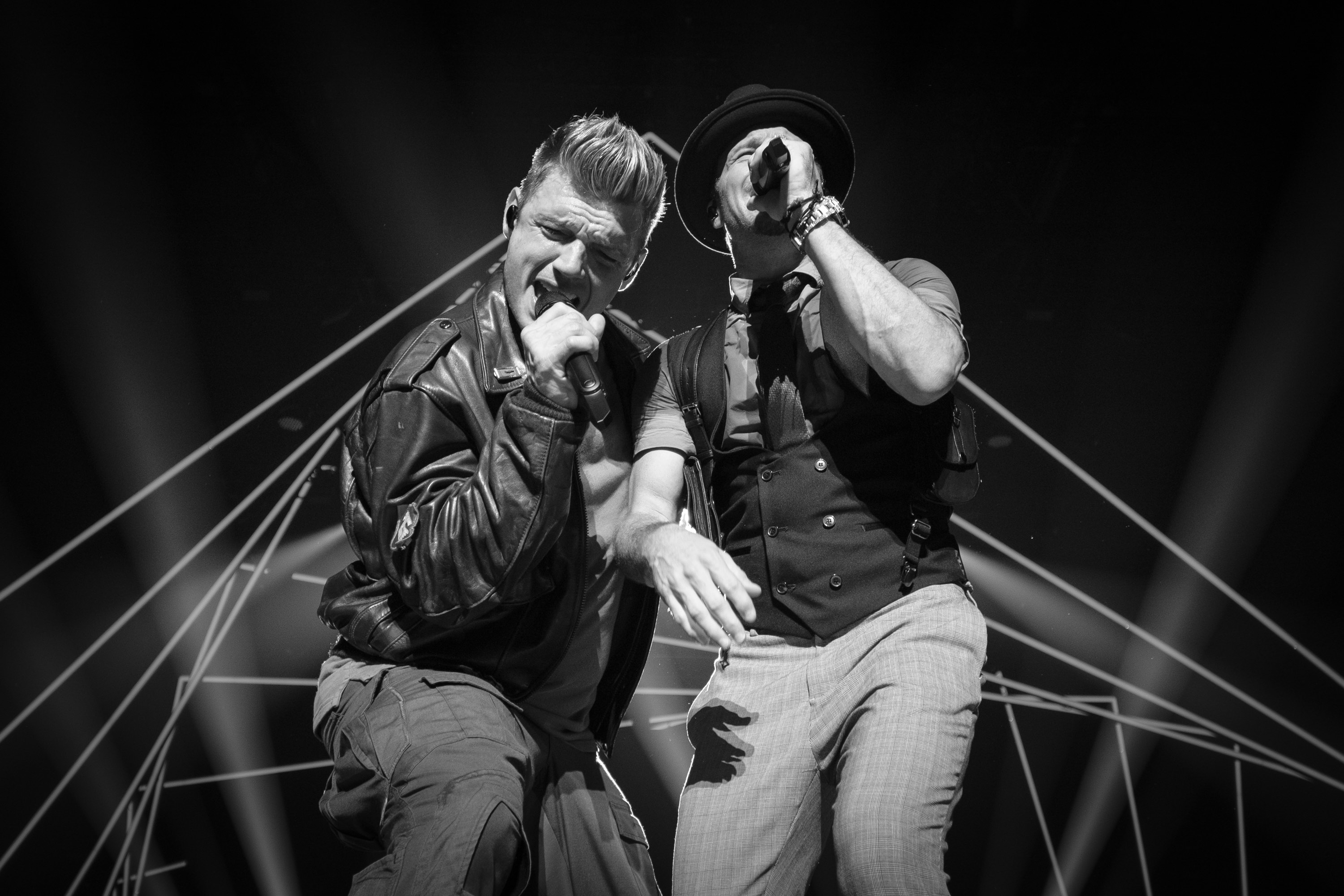 Nick Carter and Brian Littrell of the Backstreet Boys